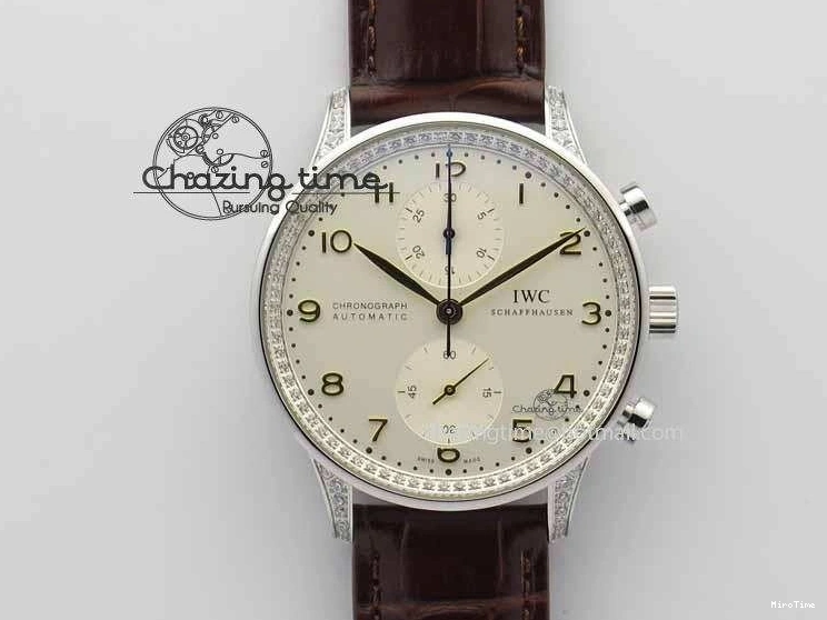 MIROTIME 1219 Portuguese IW3714 Diam ZF V2 1:1 Best Edition White Dial RG Numbers On Brown Leather Strap A79350 (Slim Movement) Fashionable 7246